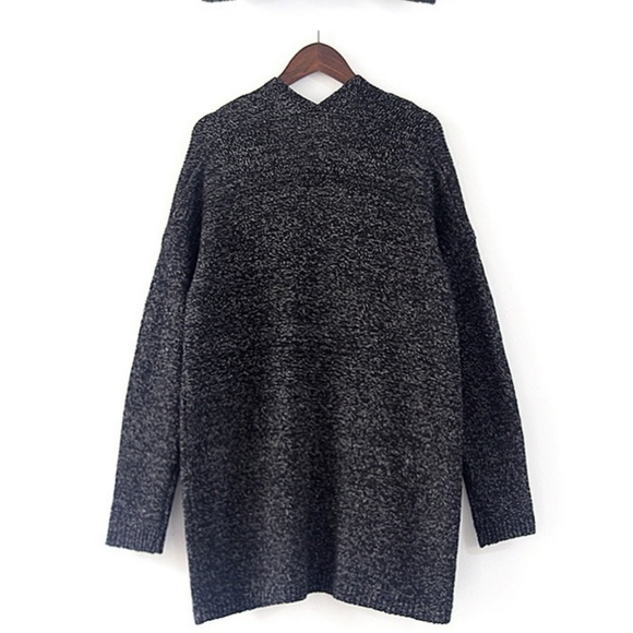 Black soft wool open duster cardigan - Picture 3 of 4